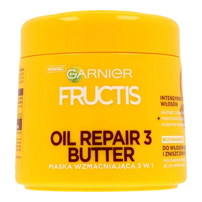 Garnier Fructis, Oil Repair 3 Butter, Maska wzmacniająca do włosów bardzo suchych i zniszczonych