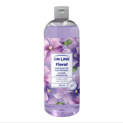 On Line Floral, Flower Shower Gel Violet & Lotus (Kwiatowy żel pod prysznic `Fiołek & Lotos`)