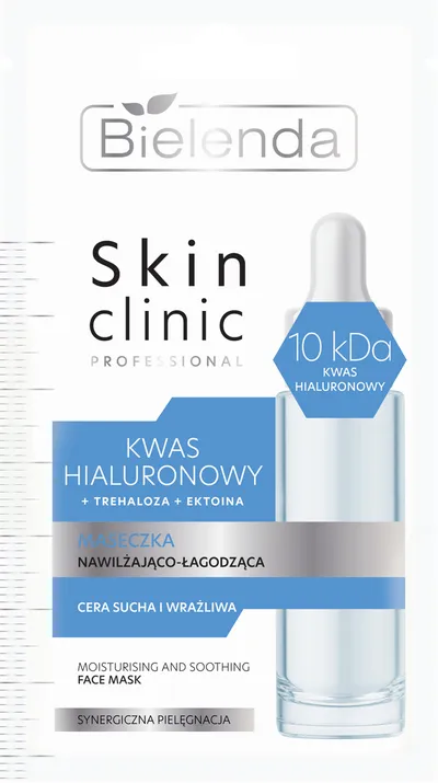 Bielenda Skin Clinic Professional, Maseczka nawilżająco-łagodząca `Kwas hialuronowy + trehaloza + ektoina`