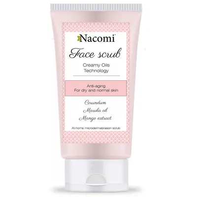 Nacomi Peeling do twarzy przeciwzmarszczkowy z korundem, olejem marula i mango
