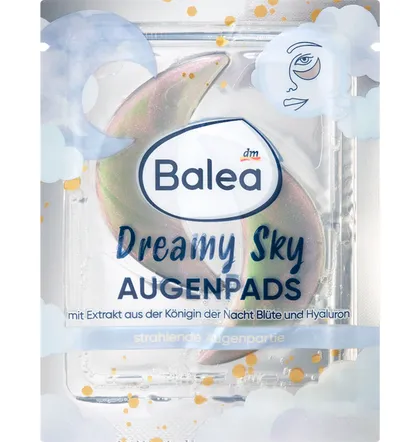 Balea Dreamy Sky, Hydrogel Eye Pads with Queen of the Night Flower-Extract & Hyaluron (Hydrożelowe płatki pod oczy)