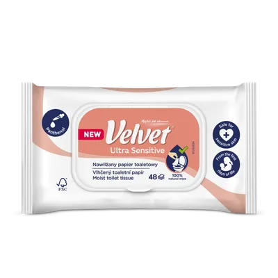 Velvet Ultra Sensitive, Nawilżany papier toaletowy