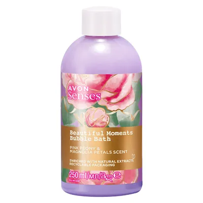Avon Senses, Beautiful Moments, Bubble Bath Pink Peony & Magnolia Petals Scent (Płyn do kąpieli)