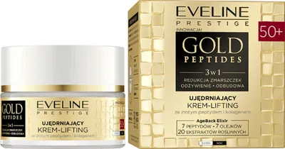 Eveline Cosmetics Gold Peptides, Ujędrniający krem-lifting ze złotym peptydem i kolagenem na dzień i na noc 50+