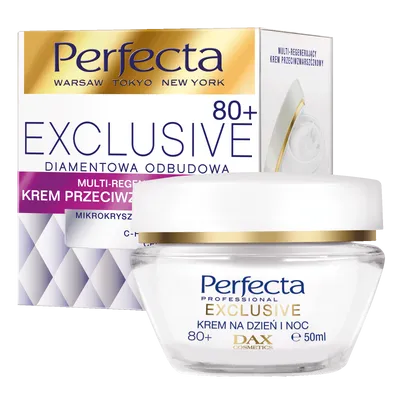 Perfecta Exclusive 80+, Diamentowa Odbudowa,  Multi-regenerujący krem przeciwzmarszczkowy