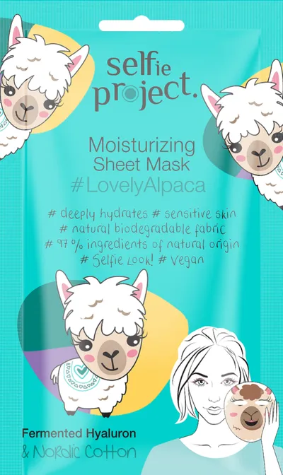 Selfie Project #LovelyAlpaca, Moisturizing Sheet Mask (Nawilżająca maska na tkaninie)