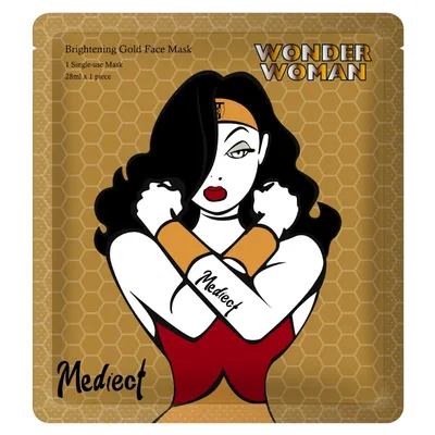 Mediect Wonder Woman Brightening Gold Face Mask (Rozświetlająca maska ze złotem)