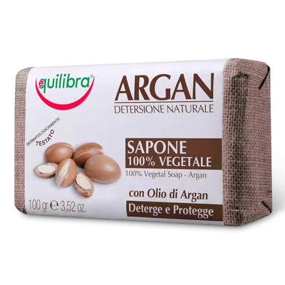 Equilibra Argan, Sapone 100% Vegetale (Mydło arganowe)