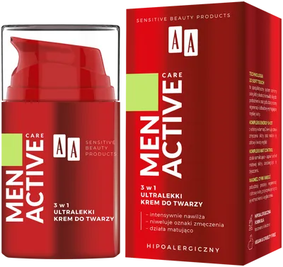 AA Men Active Care, Ultralekki krem do twarzy 3 w 1