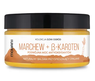Mohani Marchewkowy balsam do ciała z beta karotenem przyspieszający opalanie