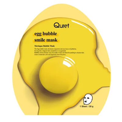 Quret Egg Bubble Smile Mask (Oczyszczająca maska bąbelkowa w płachcie)