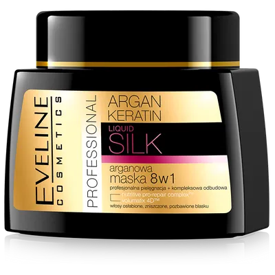 Eveline Cosmetics Argan + Keratin Liquid Silk, Arganowa maska 8 w 1