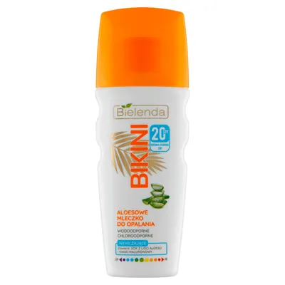 Bielenda Bikini, Aloesowe mleczko do opalania SPF 20  wodoodporne i chloroodporne