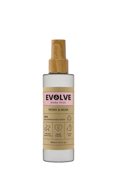 Evolve Organic Beauty Peony & Musk, Body Mist (Piwonia & Piżmo, Mgiełka do ciała)