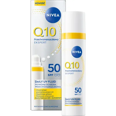 Nivea Q10 Przeciwzmarszczkowy Ekspert, Daily UV Fluid SPF50
