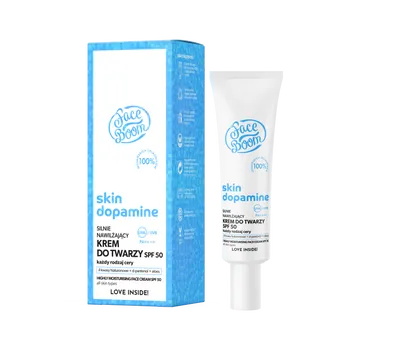 FaceBoom Skin Dopamine, Silnie nawilżający krem do twarzy SPF 50 'Wspaniały ochroniarz'