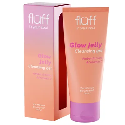 Fluff Glow Jelly Cleansing Gel (Żel do mycia twarzy z ekstraktem z bursztynu i witaminą C)