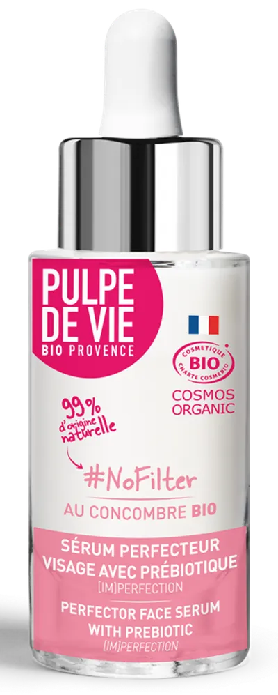 Pulpe de Vie No Filter, Serum Perfecteur Visage Avec Prebiotique Au Concombre Bio (Wygładzające serum na niedoskonałości)