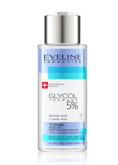 Eveline Cosmetics Glycol Therapy, Tonik przeciw niedoskonałościom z 5% zawartością kwasów AHA