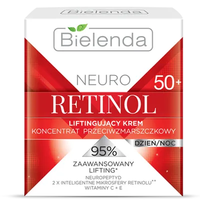 Bielenda Neuro Retinol, Liftingujący krem - koncentrat przeciwzmarszczkowy na  dzień i na noc 50+