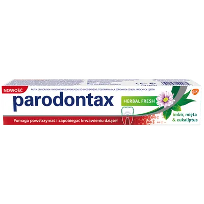 GlaxoSmithKline Parodontax, Herbal Fresh Toothpaste (Pasta z fluorkiem i wodorowęglanem sodu do codziennego stosowania)