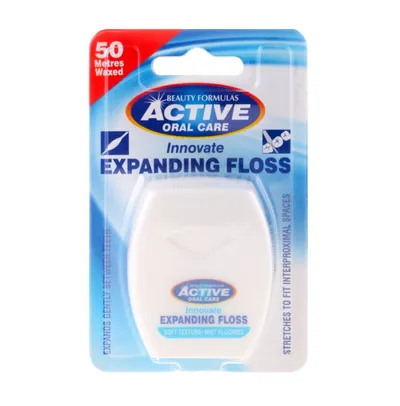 Beauty Formulas Active Oral Care, Expanding Floss Mint with Fluor (Miękka nić dentystyczna z miętą i fluorem)