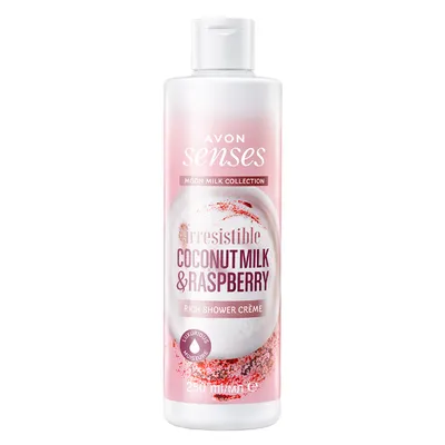 Avon Senses, Moon Milk Collection, Rich Shower Creme Coconut Milk & Raspberry (Kremowy żel pod prysznic)