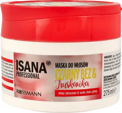 Isana Professional, Maska do włosów zniszczonych i suchej skóry głowy `Czarny Bez & Truskawka`