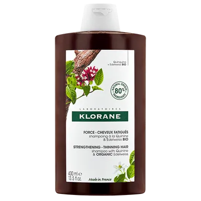 Klorane Shampoing a la Quinine & Edelweiss BIO (Szampon z chininą i organiczną szarotką do włosów przerzedzonych i wypadających)