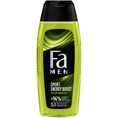 Fa Men Xtreme Sport Energy Boost, 3 in 1 Shower Gel Hair Body Face (Żel pod prysznic 3 w 1)