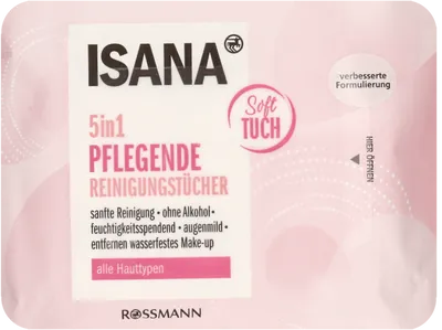 Isana 5 in 1 Pflegende Reinigungstucher (Chusteczki oczyszczające do wszystkich rodzajów skóry)