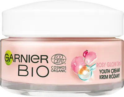 Garnier Bio, Rosy Glow 3 in 1 Youth Cream (Krem różany)