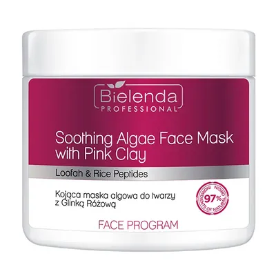 Bielenda Professional Face Program, Soothing Algae Face Mask with Pink Clay (Kojąca maska algowa do twarzy z glinką różową)