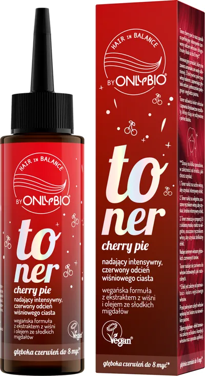 OnlyBio Hair In Balance, Cherry Pie, Toner do włosów nadający intensywny, czerwony odcień wiśniowego ciasta