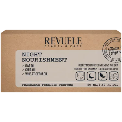 Revuele Vegan & Organic, Night Nourishment Cream (Nawilżający krem do twarzy na noc)