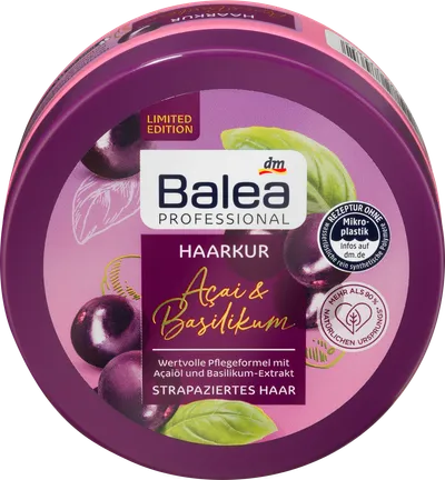 Balea Haarkur Acai & Basilikum (Maska do włosów zniszczonych `Acai i bazylia`)