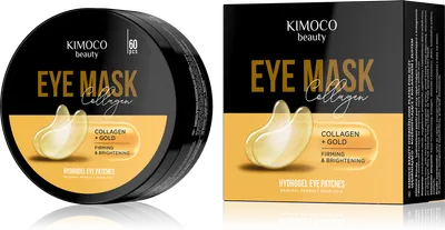 Kimoco Beauty Collagen Eye Mask (Ujędrniająco-rozświetlające płatki pod oczy z kolaganem i złotem)