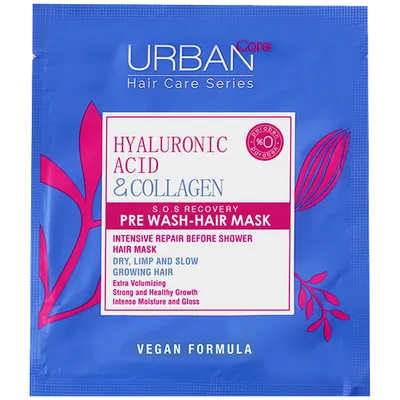 Urban Care Hair Care Series, Hyaluronic Acid & Collagen, S.O.S. Recovery Pre-Wash Hair Mask (Nawilżająca maska do włosów)