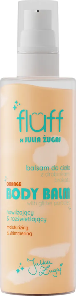 Fluff Fluff x Julia Żugaj, Orange Body Balm (Nawilżająco-rozświetlający balsam do ciała z drobinkami brokatu)