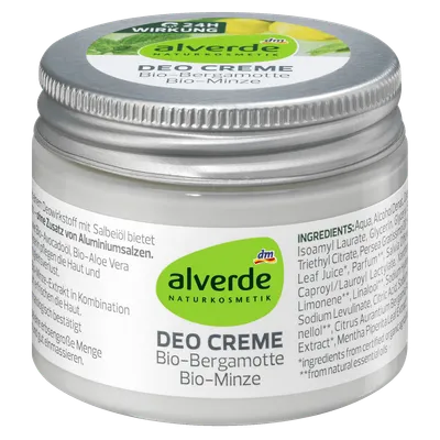 Alverde Deo Creme Deodorant Bio-Bergamotte & Bio-Minze (Dezodorant w kremie `Bergamotka i mięta`)