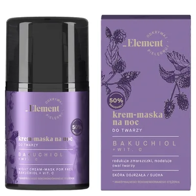 _Element Krem - maska do twarzy na noc `Bakuchiol + wit. C`
