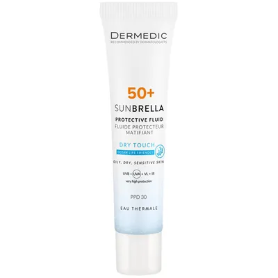 Dermedic Sunbrella, Protective Fluid Dry Touch SPF50+ (Matujący krem ochronny SPF 50+)