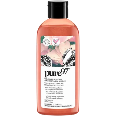 Pure97 Wild Rose & Baobab Volumising Shampoo (Szampon zwiększający objętość do cienkich włosów)