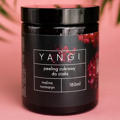 Yangi Peeling cukrowy do ciała `Malina i rozmaryn`