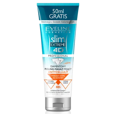 Eveline Cosmetics Slim Extreme 4D, Diamentowy Peeling - masaż myjący antycellulit