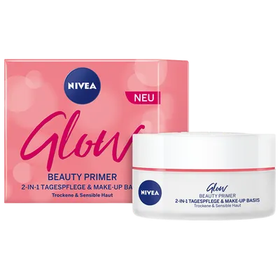 Nivea Glow, Beauty Primer, 2-in-1 Tagespflege & Make-Up Basis (Krem na dzień i baza pod makijaż)