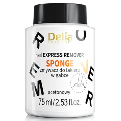 Delia Nail Express Remover Sponge (Acetonowy zmywacz do lakieru w gąbce)