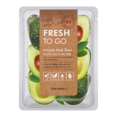 Tony Moly Fresh To Go, Avocado Mask Sheet Nourishing (Odżywiająca maska z awokado)