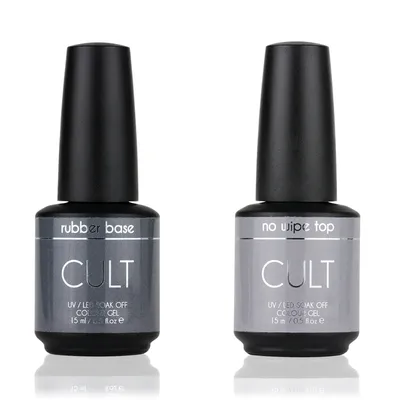 Cult Nail Rubber base, Top no Wipe (Baza kauczukowa hybrydowa)