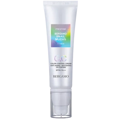 Bergamo Specialist Snail Mucus Color Control Cream Anti-Aging Whitening  UV Coating SPF 50+ PA ++++ (Krem CC do twarzy ze śluzem ślimaka)